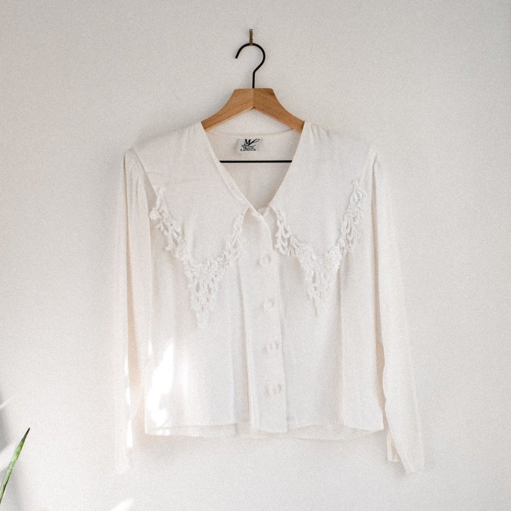 80s White Blouse